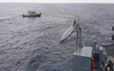 First “narco sub” of 2024 seized off Colombia loaded with 1,750 pounds of cocaine, drugs with scorpion logos