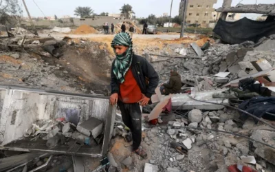 Civilians recover belongings after Rafah bombardment