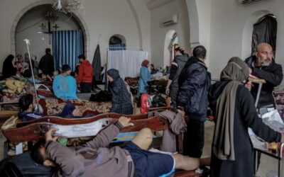 A small chapel in Gaza City offers sanctuary to Palestinians, as Israeli strikes wipe out entire families in the north