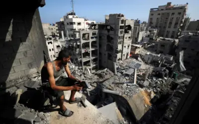 Lo que fue el corazón de Gaza yace en ruinas por la guerra